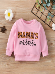 Girls Alphabet Printed Sweatshirt Round Neck Pullover