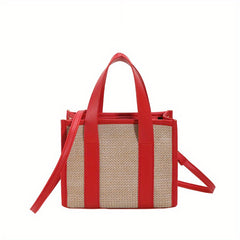 Straw Woven Tote Crossbody Bag for Travel Beach