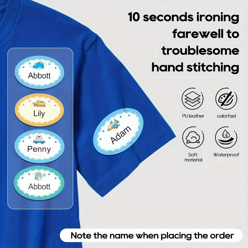 Custom Waterproof Clothing Name Tags - Iron-On - 24 Sheets