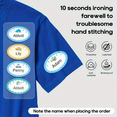 Custom Iron on Name Labels for Clothes Personalized Marking 12-36pcs