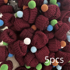 5pcs Christmas Mini Hats Decorative Woolen DIY Hair Clips Ornaments