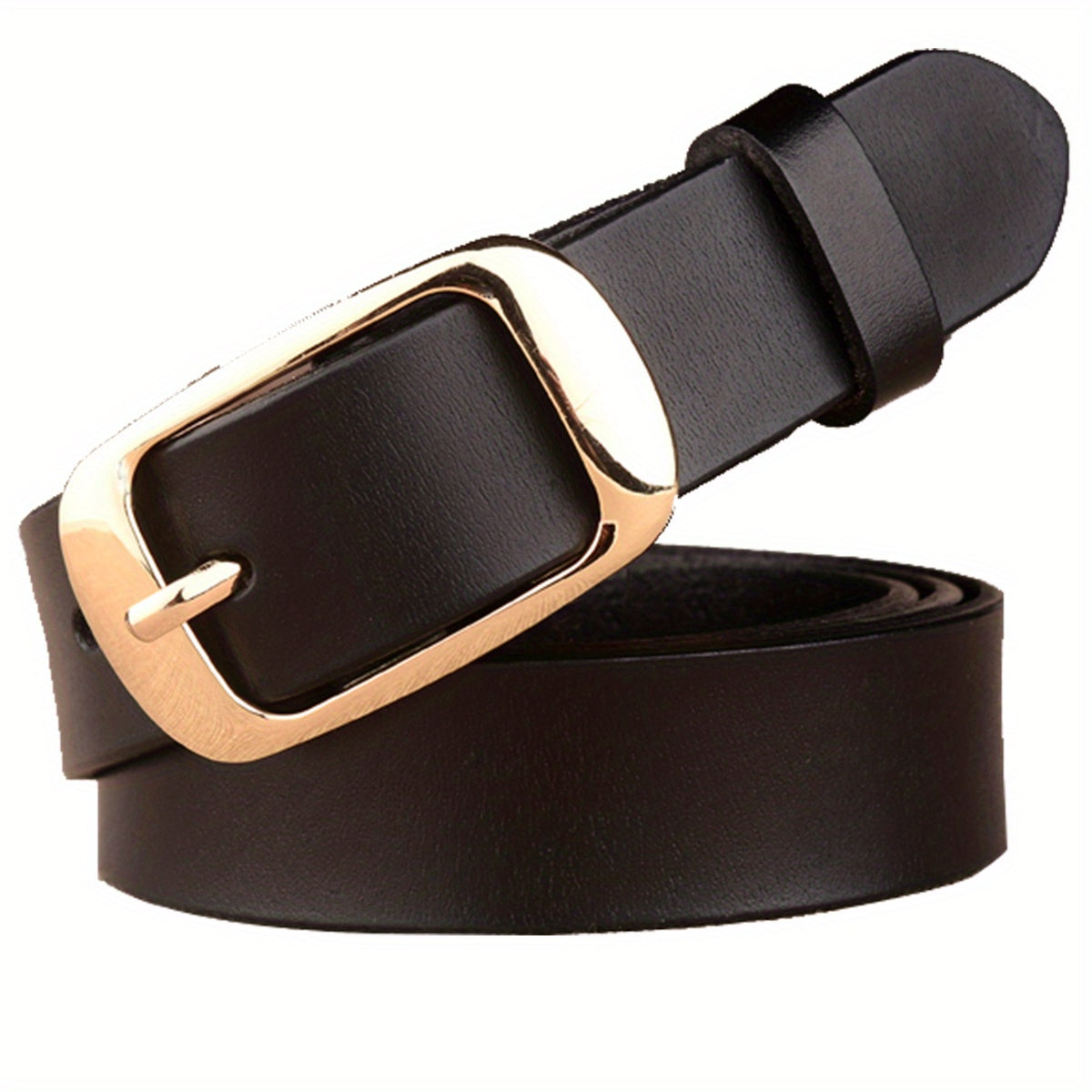 Vintage Leather Belt Solid Casual Jeans Belt for Women