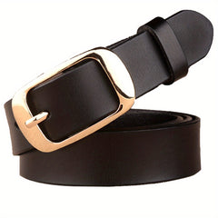 Vintage Leather Belt Solid Casual Jeans Belt for Women