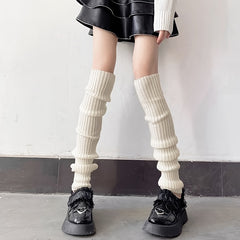 Ribbed Knitted Leg Warmers All match Socks Women's Stockings