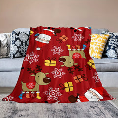 Christmas Soft Lightweight Flannel Warm Blanket Plush Throw For Outdoor
