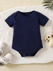 Cotton Baby Short Sleeve Bodysuit Solid Romper