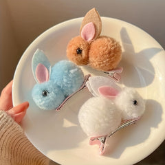 Bunny Plush Hair Clips for Girls