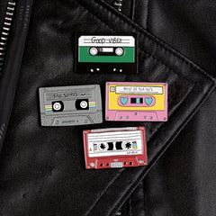 Girl's Cartoon Cassette Badge Denim Bag Accessory