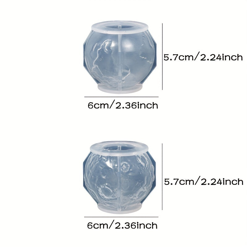 2PCS Resin Planet Candle Molds 3D Earth Craft Art Silicone Soap Making Mold