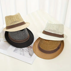 Kids Sun Protection Straw Hat for Outdoor Activities