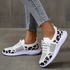 Leopard Pattern Breathable Running Shoes for Women