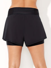 Women's Solid Medium Stretch Fitness Shorts