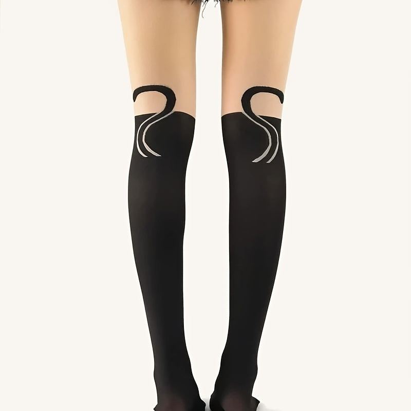 Cartoon Cat Over Knee Socks Women's Stockings