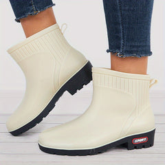 Women's Waterproof Ankle Boots Platform Comfortable Stylish Outdoor Rain Boots