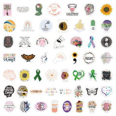 50PCS Mental Health Sticker, Doctor Encouragement Waterproof Decorative Sticker