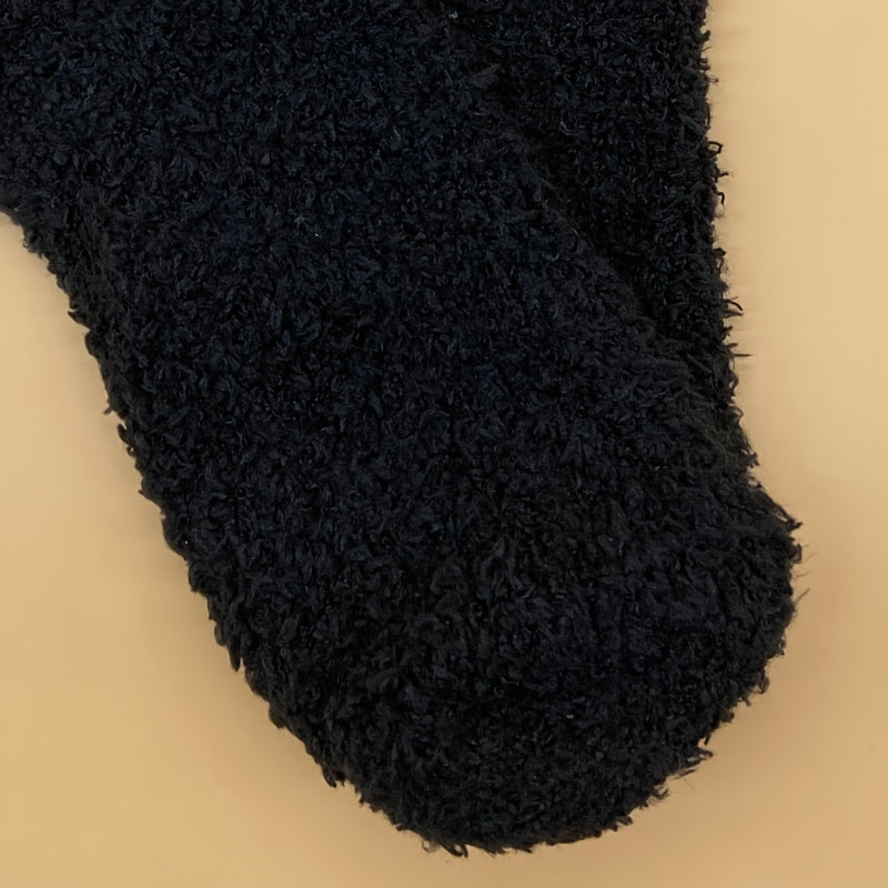 Cartoon Embroidered Coral Fleece Socks - Winter Women's Stocking