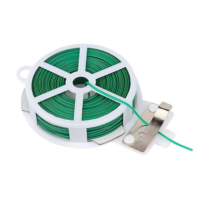 100m Green Multifunctional Twist Ties for Gardening & Office Organization