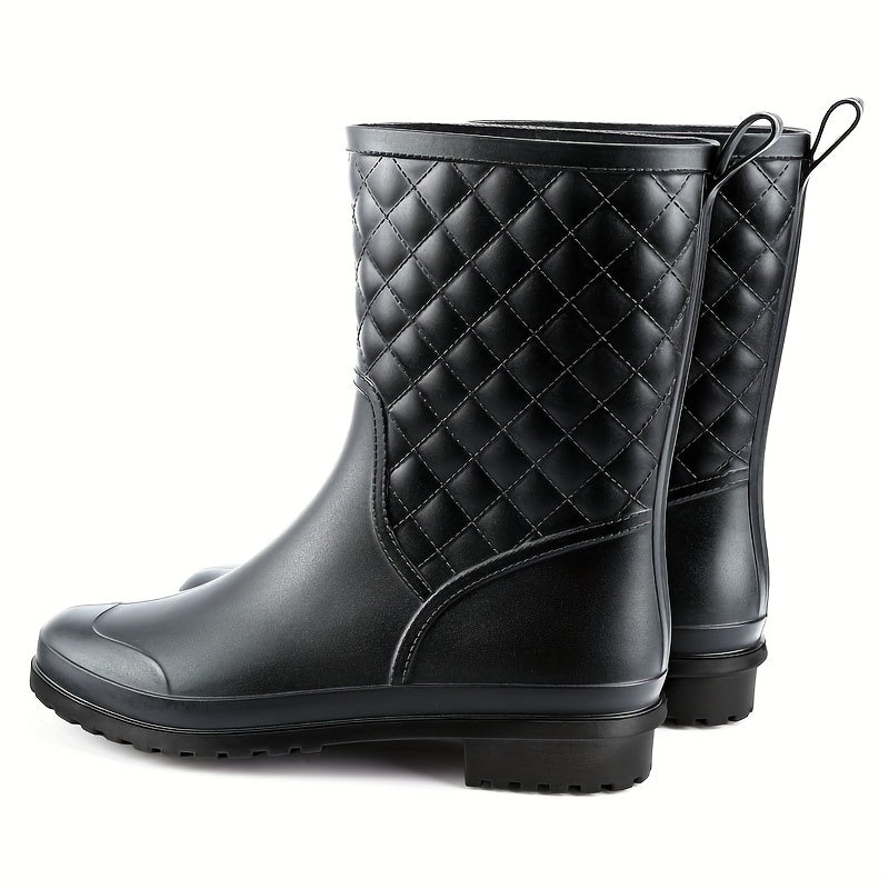 Women's Waterproof High Tube Rain Boots Warm and Comfortable
