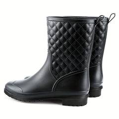 Women's Waterproof High Tube Rain Boots Warm and Comfortable