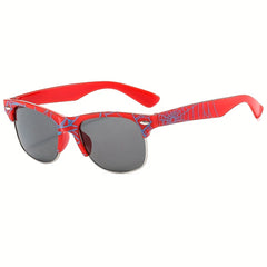 Retro Half Frame Metal Sun Glasses Mixed Decorative Outdoor Shades
