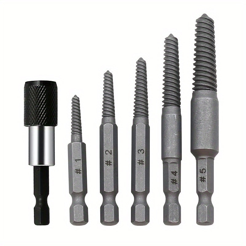 6pc Broken Screw Extractor Screw Remover Tool Set