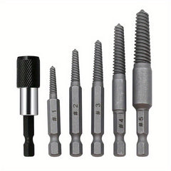 6pc Broken Screw Extractor Screw Remover Tool Set