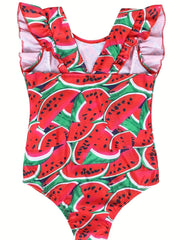 Watermelon Flutter Sleeve Onesie Swimsuit for Babies