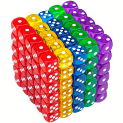 10pcs 6 Sided Acrylic Dice Set for Board Games Party Favors