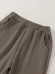 3pcs Toddler Boys Solid Sweatpants With Pocket