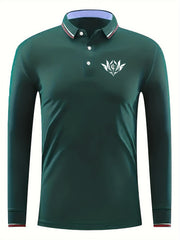 Men's Casual Custom Fit Long Sleeve Polo Shirt