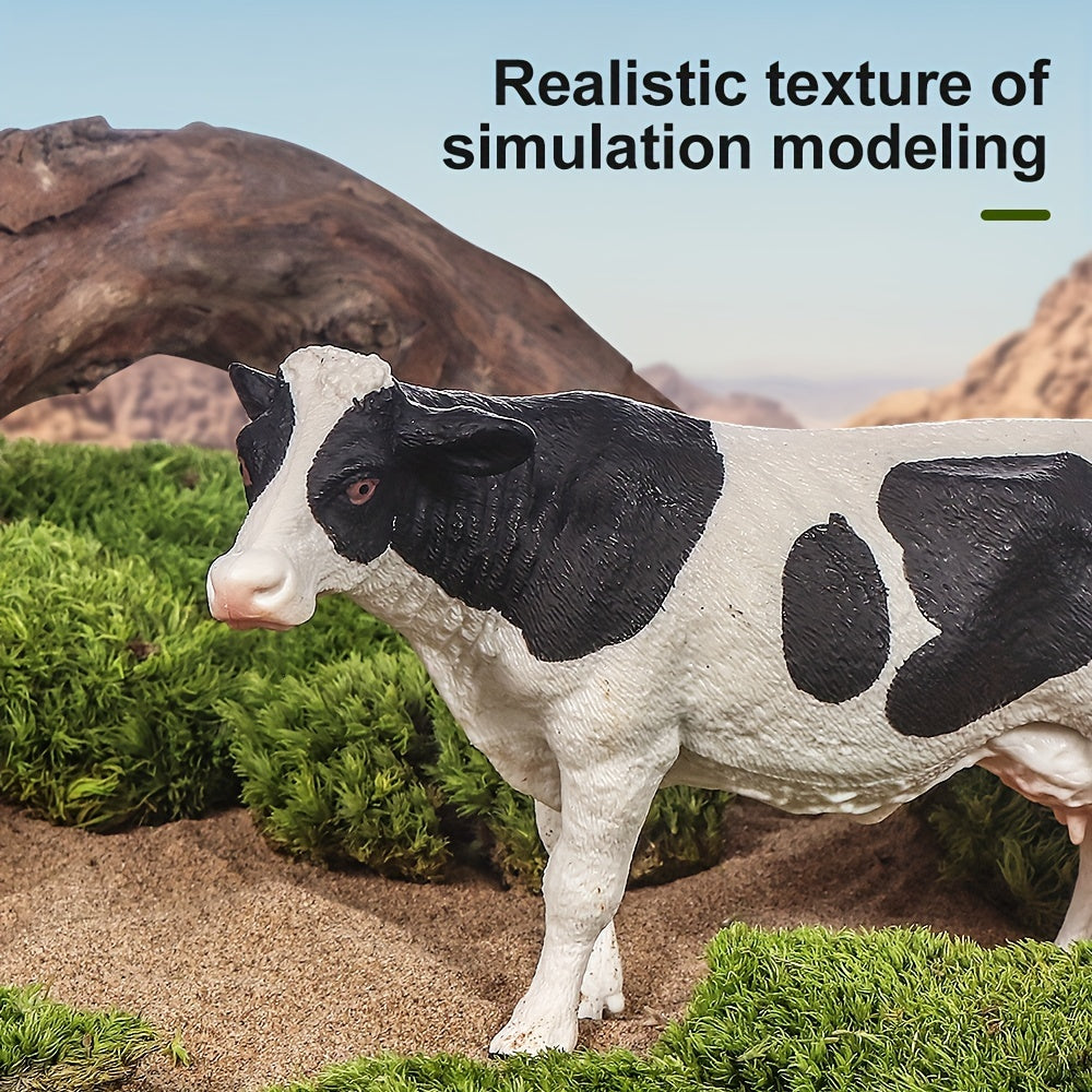 4pcs Simulation Animal Hereford Bull And Cow Combo Set