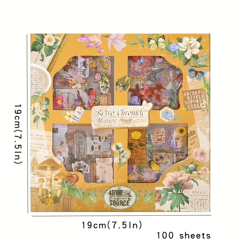 Flowers Plant Stickers - 100 Sheets High Level Appearance DIY Stickers