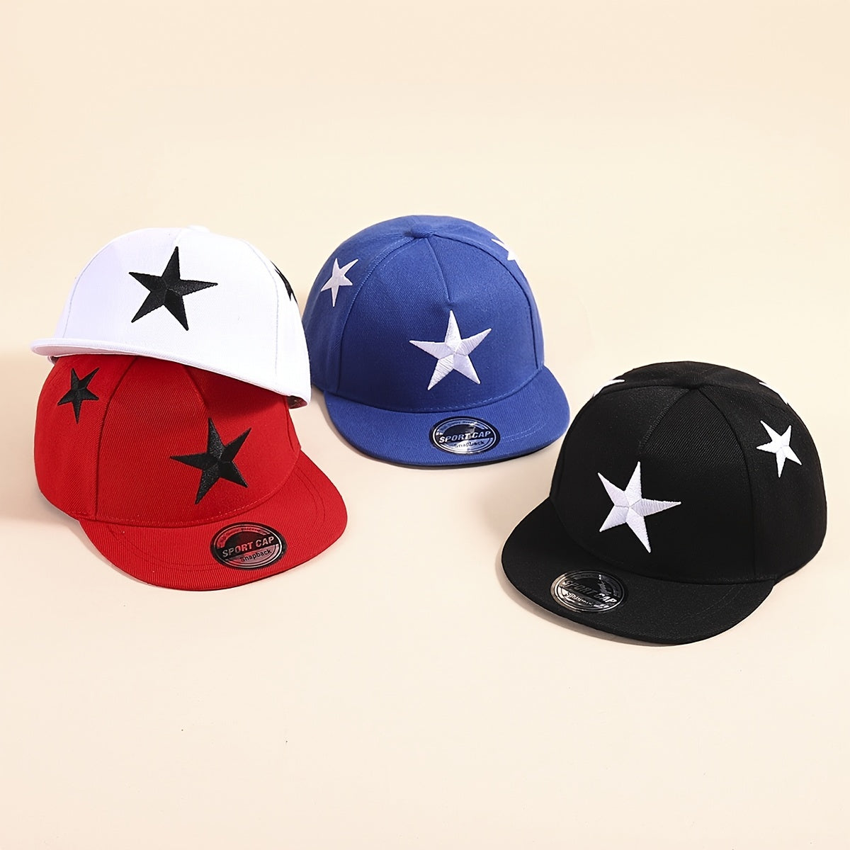 Hip Hop Wide Brim Hat with Star Embroidery
