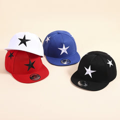 Hip Hop Wide Brim Hat with Star Embroidery