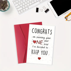 Romantic 1 Year Anniversary Card for Husband Wife Couple