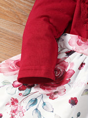 Infant Baby Girls Floral Print Dress Romper