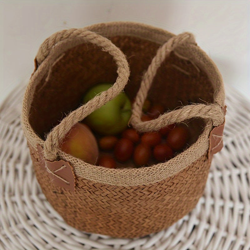 1pc Handwoven Rattan Flower Basket for Ceremony