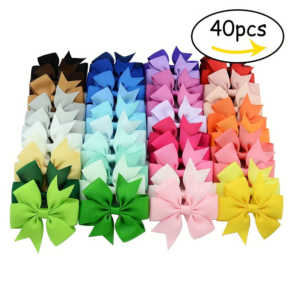 40pcs Bowknot Hair Pins for Baby Girls' Hair Accessories