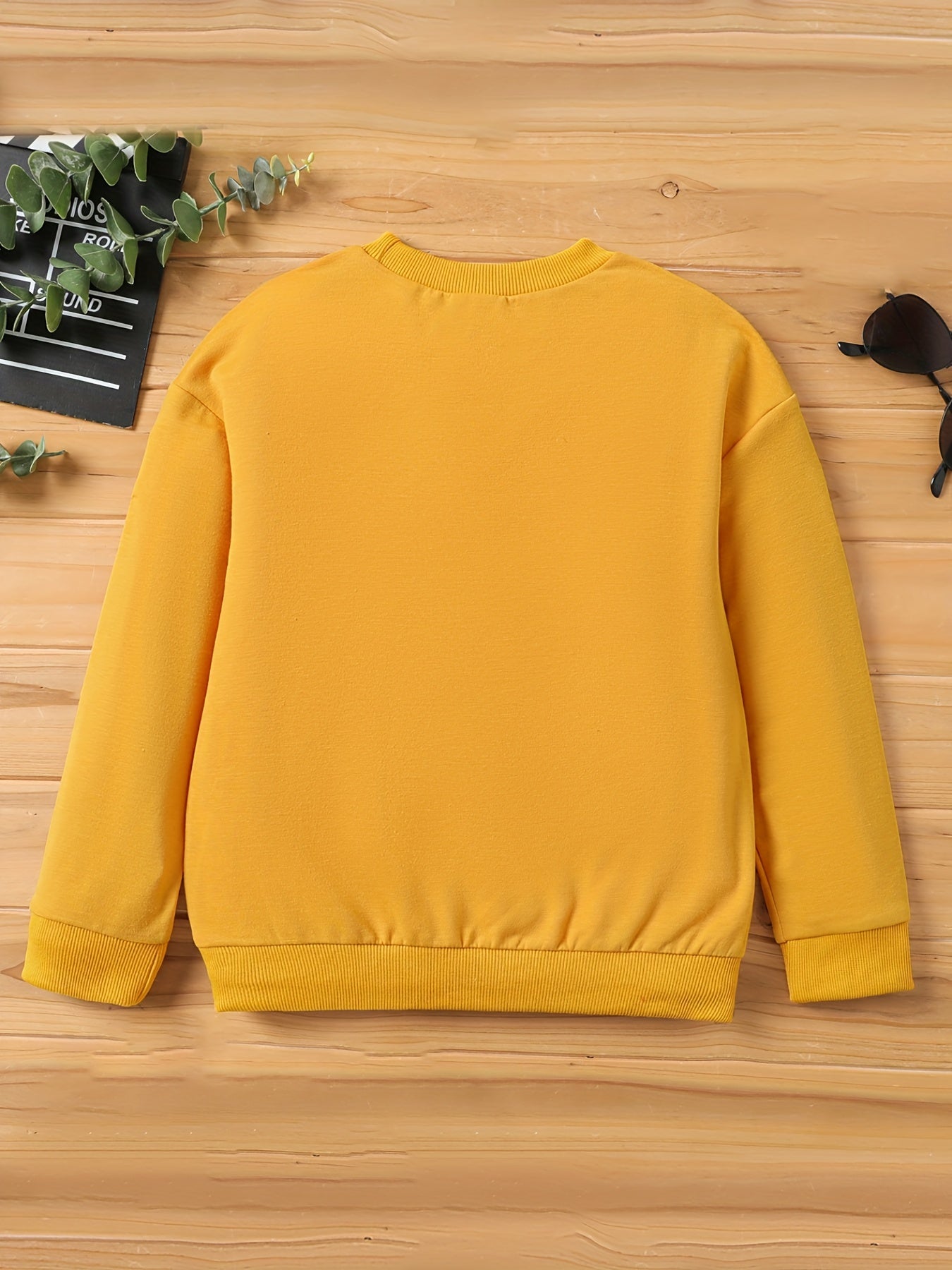 Boys Embroidered Pullover Sweatshirt Crew Neck Tops