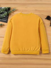 Boys Embroidered Pullover Sweatshirt Crew Neck Tops