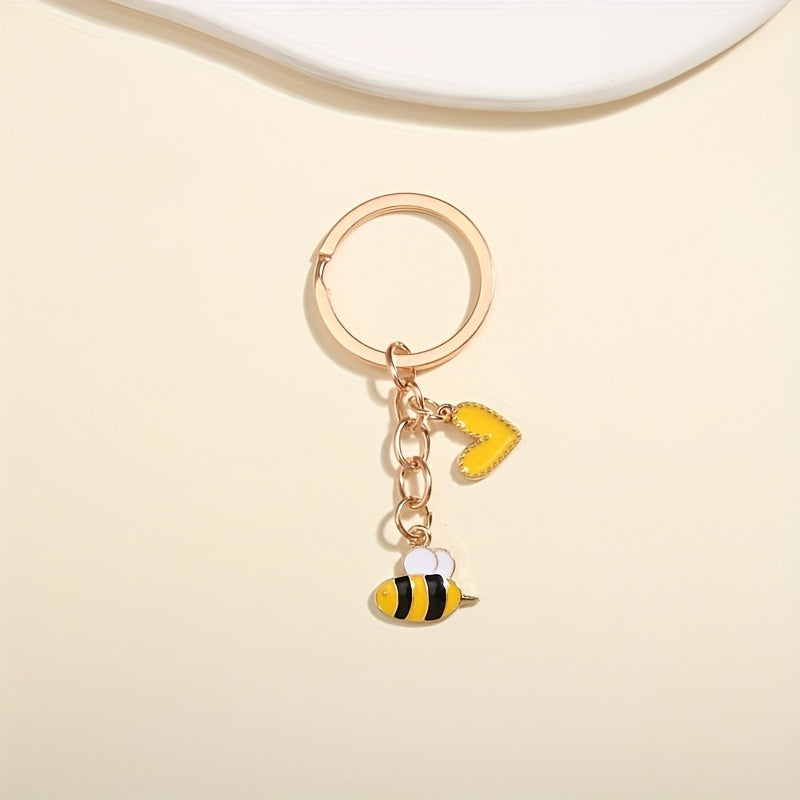 Cartoon Bee Keychain Animal Key Ring Purse Bag Backpack Car Charm