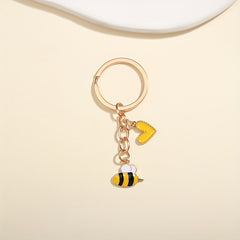 Cartoon Bee Keychain Animal Key Ring Purse Bag Backpack Car Charm
