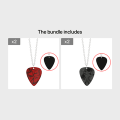 Acrylic Red Heart Eddie Munson Guitar Pick Necklace