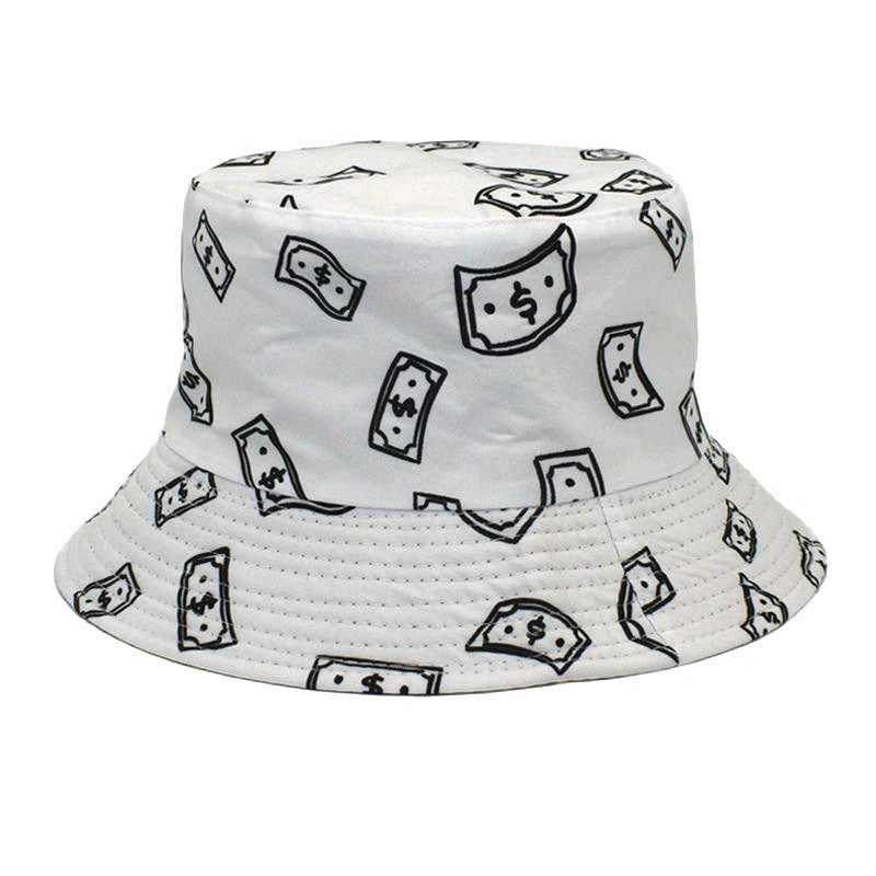 Dollars Print Bucket Hat Unisex Lightweight Sunscreen Basin Hat