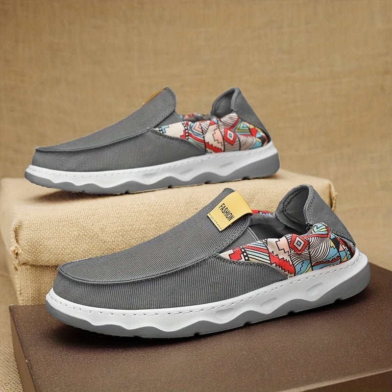 Men's Canvas Loafer Shoes Breathable Slip On Shoes