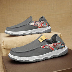 Men's Canvas Loafer Shoes Breathable Slip On Shoes