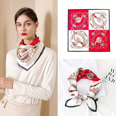 Crown Pattern Bandana Silk Scarf Casual Shawl Scarf Wrap Head Wrap