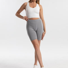 High Waist Solid Seamless Sports Biker Shorts for Fitness Running Yoga