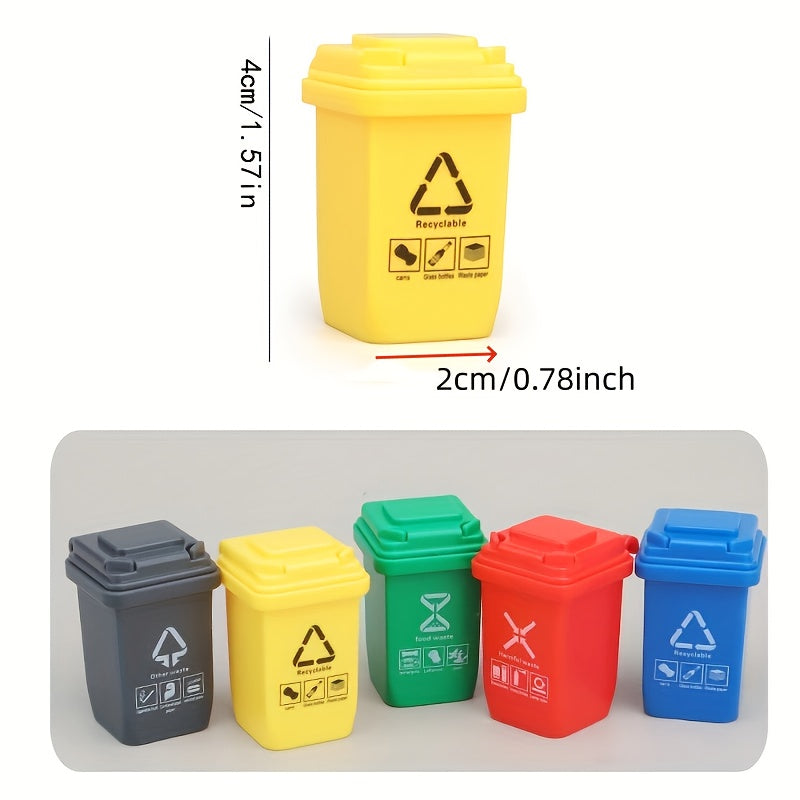 Dollhouse Trash Cans with Removable Lids - Play House Decor and Accessories