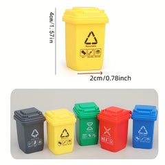 Dollhouse Trash Cans with Removable Lids - Play House Decor and Accessories